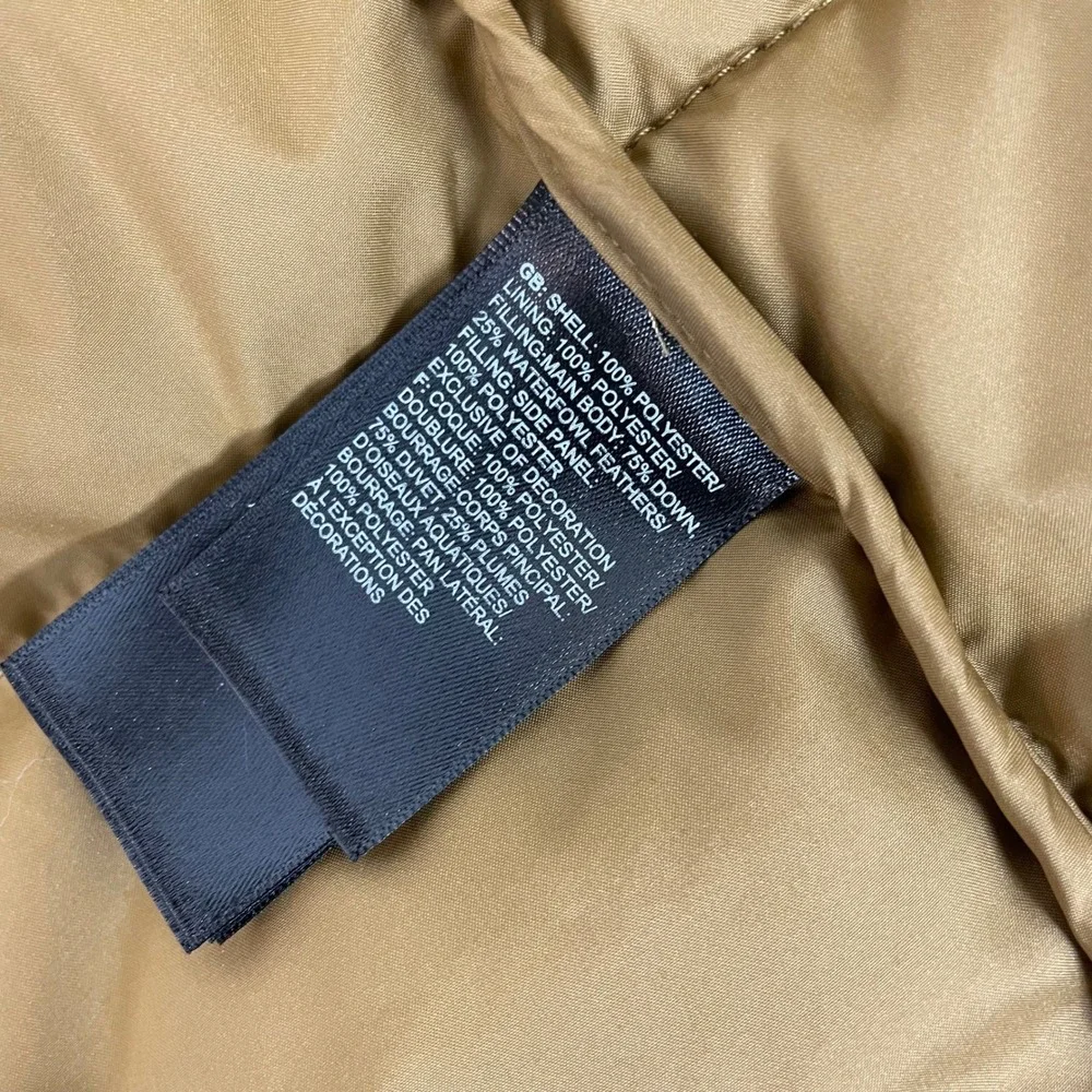 North Face 550 Down Puffer Vest Mens Large Quilted Insulated Tan Gold